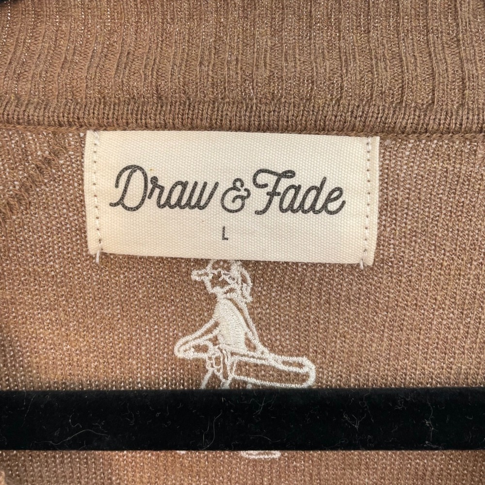Draw & Fade Merino Wool Blend Diamond Knit Crew Neck Sweater L Capsule - Picture 7 of 11
